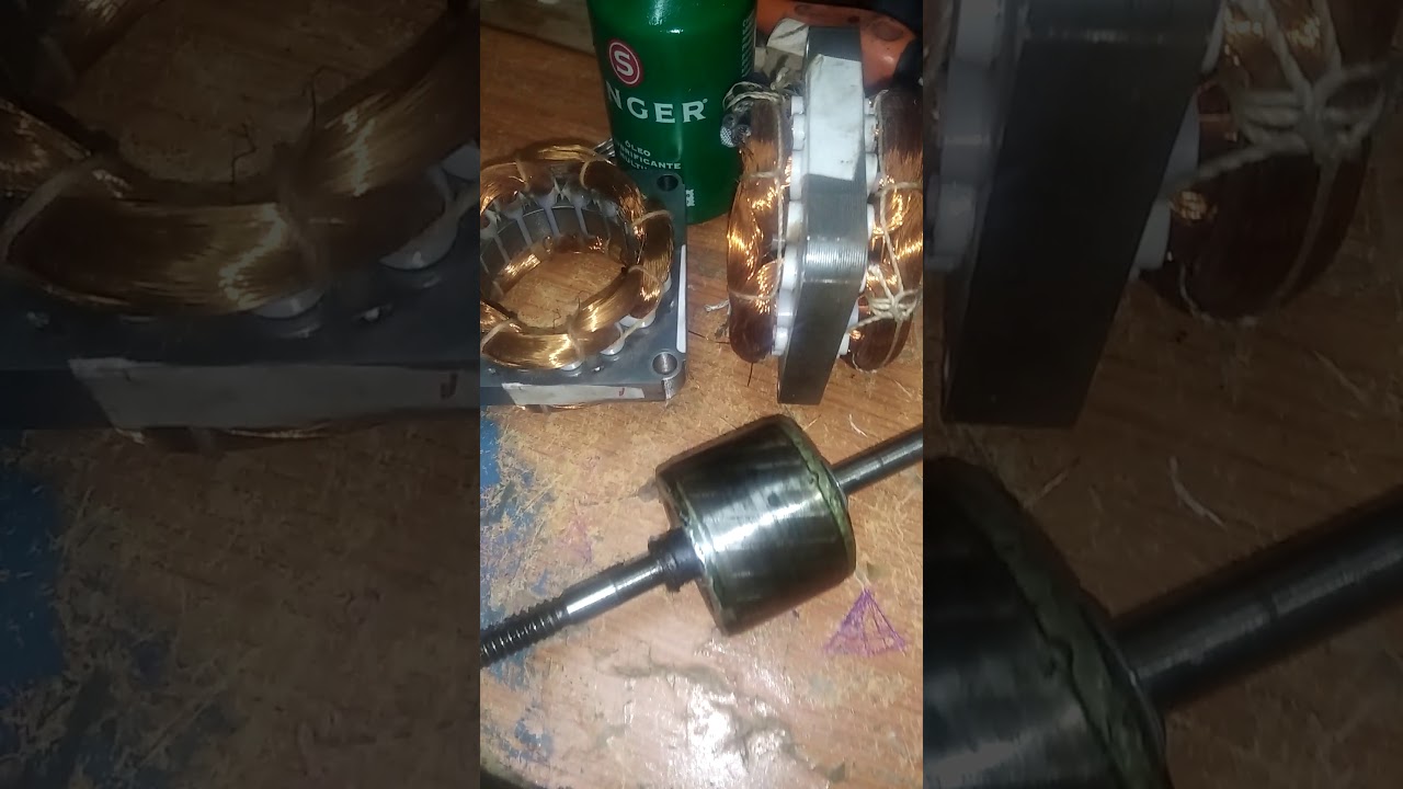 Motor de ventilador não está funcionando.. verificando rotor..bucha e estator