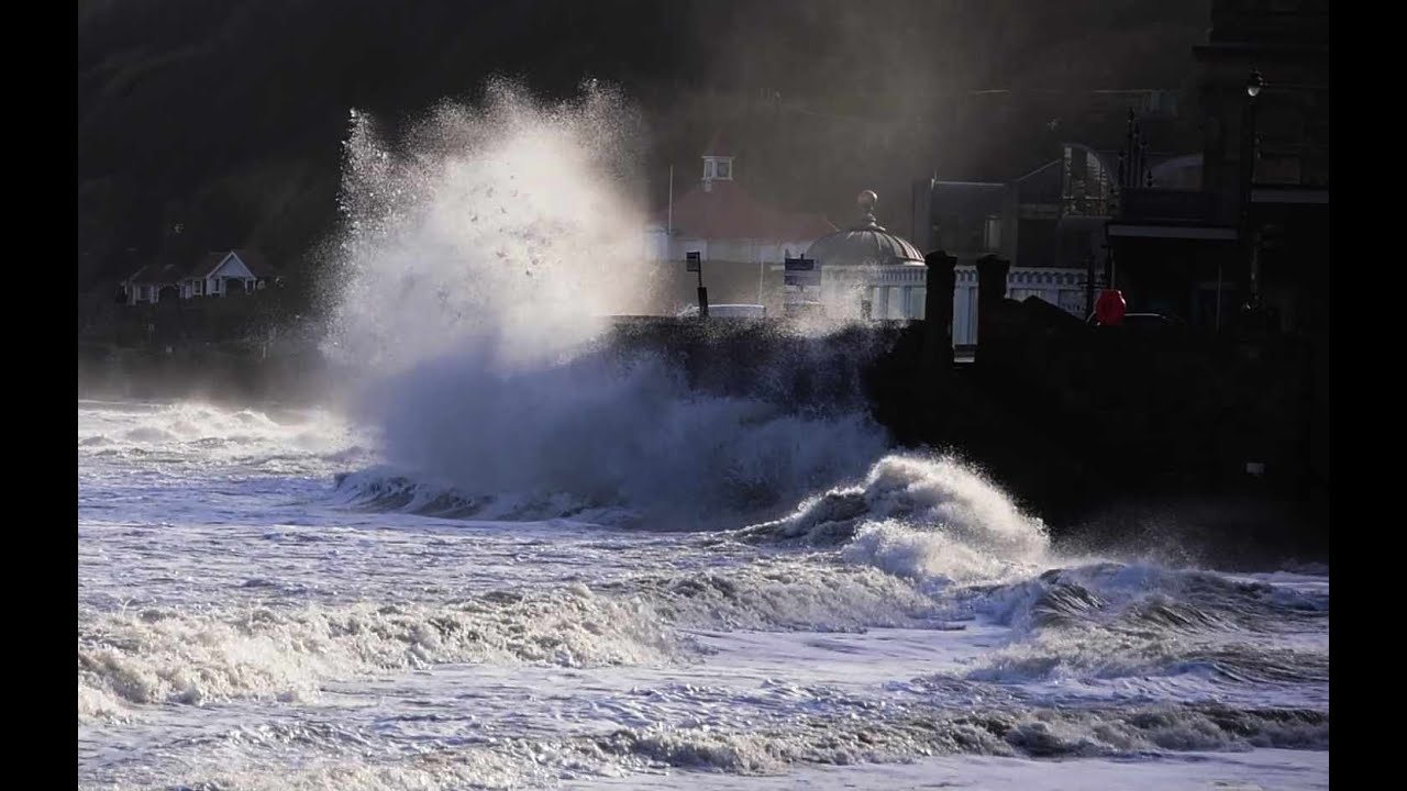 Storm Corrie. Huge waves on a high tide at the South Bay.  31 January 2022