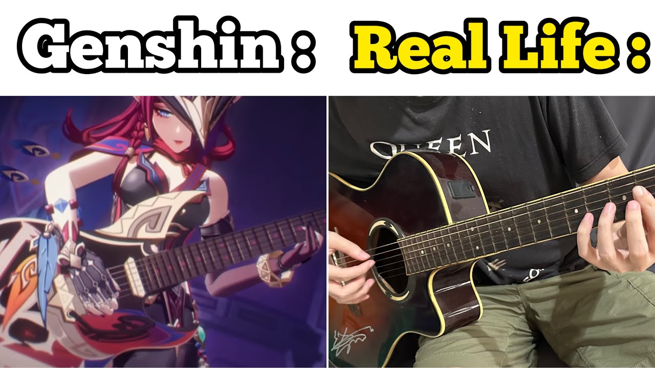 Genshin vs Real Life Guitar Animation 💀