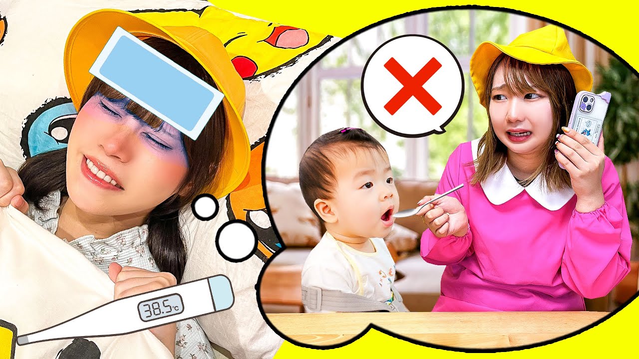 【寸劇】お姉ちゃんが風邪ひいちゃった!!ママがいない…幼稚園児の妹がお世話できる⁉︎小学生の宿題のお手伝い…本当に大丈夫かなぁ？