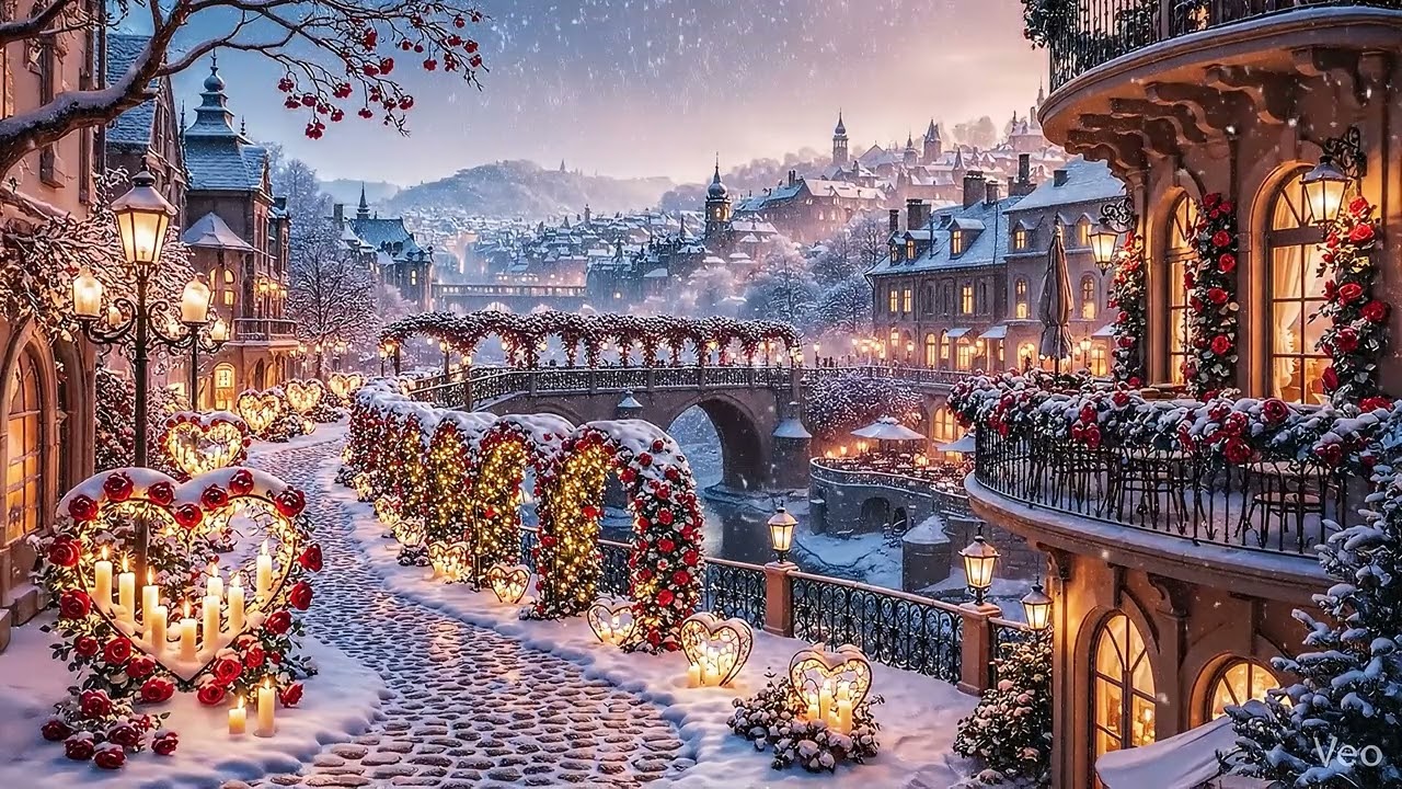 💘 Valentine's Day ✨️ Musical & Visual Ambience | Peaceful Music 🎶 | Snowfall & Beautiful Scenery ❤️