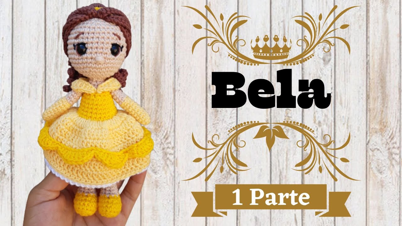 Princesa Bela em Amigurumi - Passo a Passo / Parte 1 (Corpo e Cabeça)
