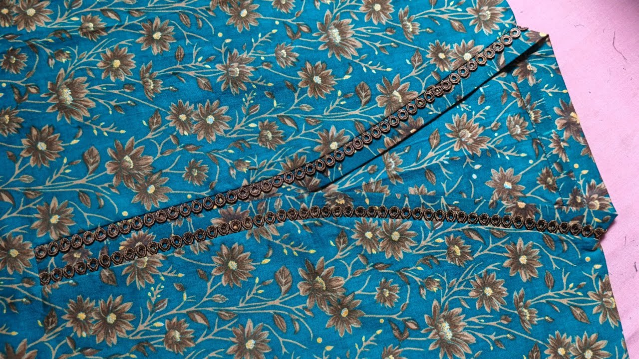 Chinese Collar with lace cutting and stitchin ||Chinese collar cutting and stitching