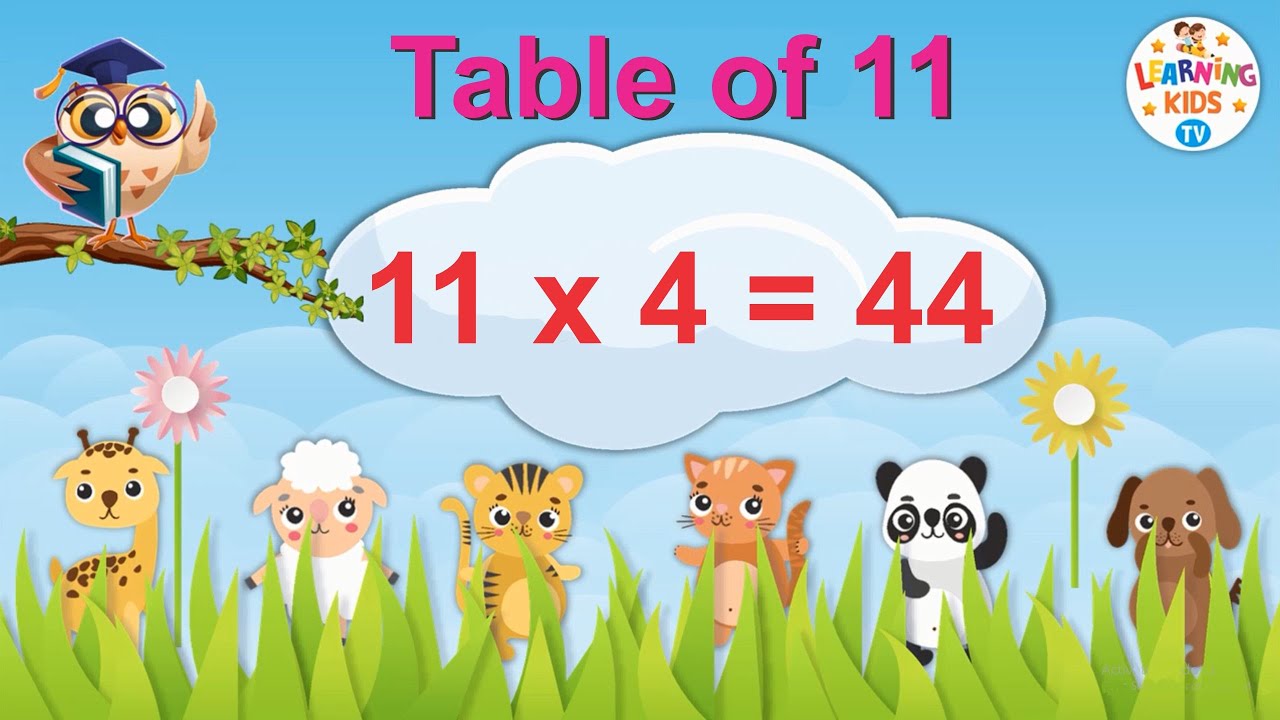 Table of 11 | Multiplication Tables for Kids | 11 ka Pahada | Maths Tables | Learning Kids TV