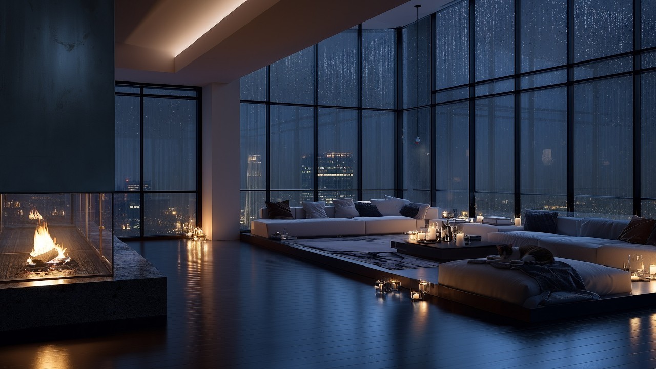 Rain on Windows (No Thunder, No Music) | 3 Hours Sleep & Focus Background Noise | Cozy City Window