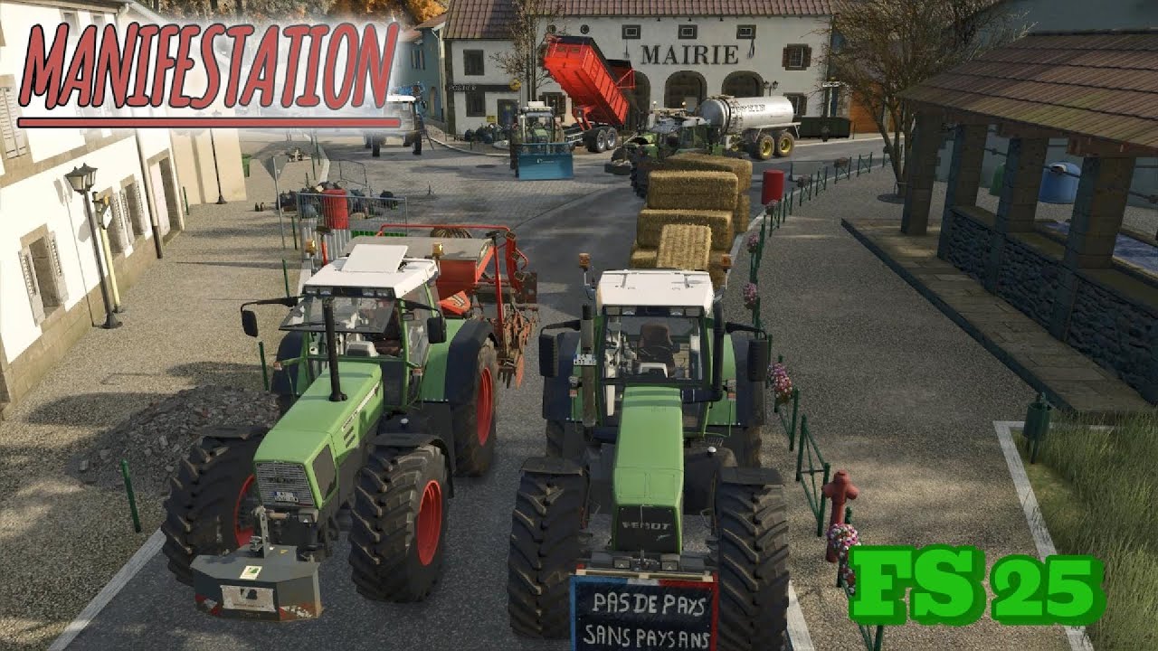 Grosse MANIFESTATION !!! 😡😠#pallegney #farmingsimulator25 #fendt