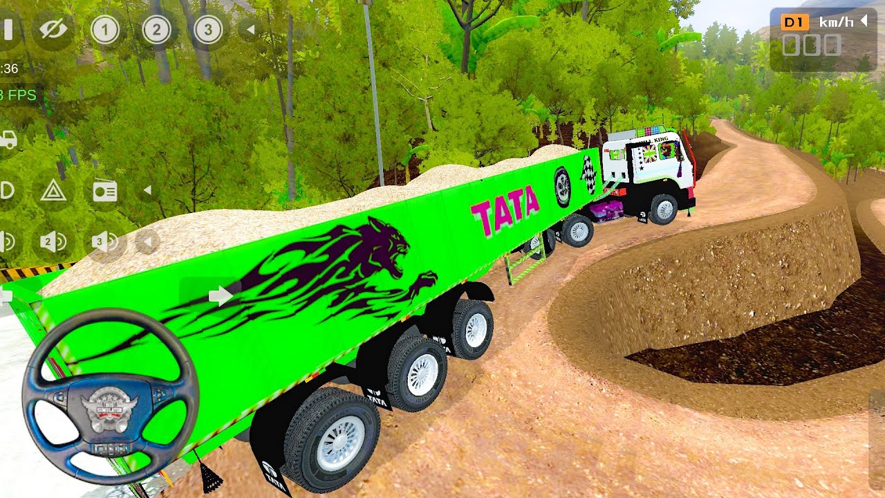 22 Wheels Big Truck offRoad Drive full Material Loaded Truck off Road Map Driving Gameplay