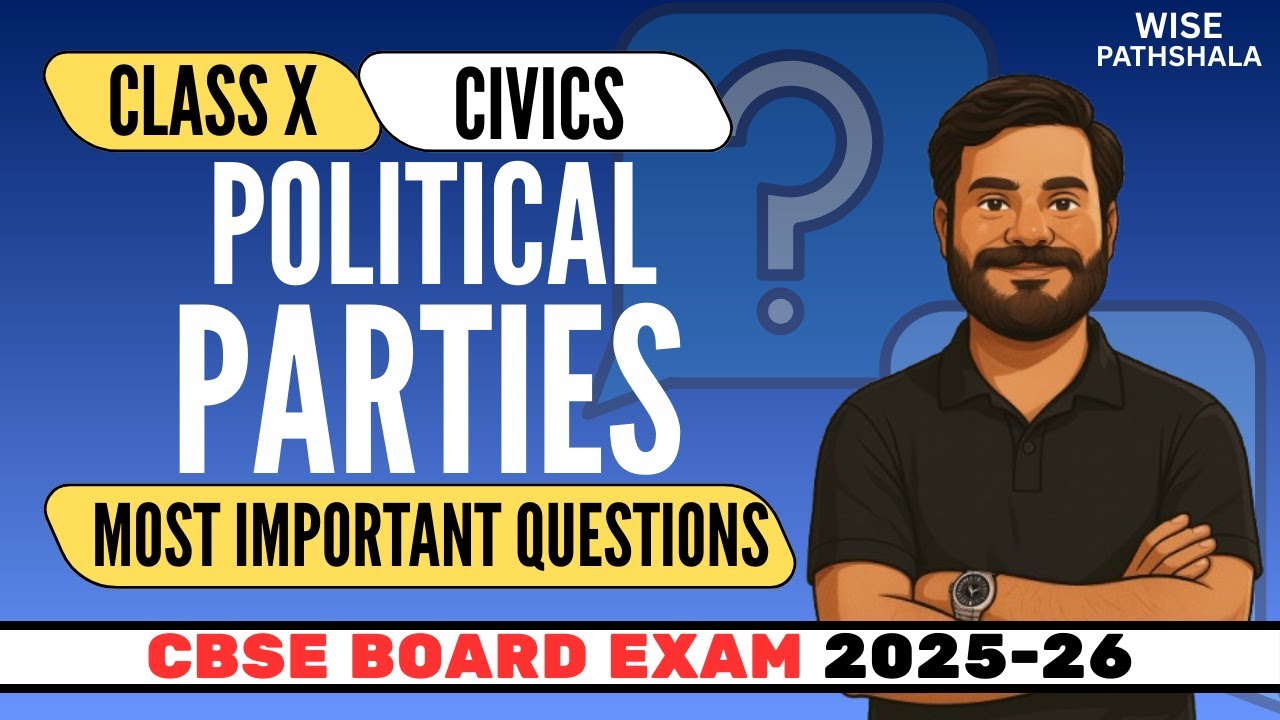 Political Parties Most Important Questions (MIQ) Class 10 Civic NCERT Chapter 4 CBSE Boards 2025-26