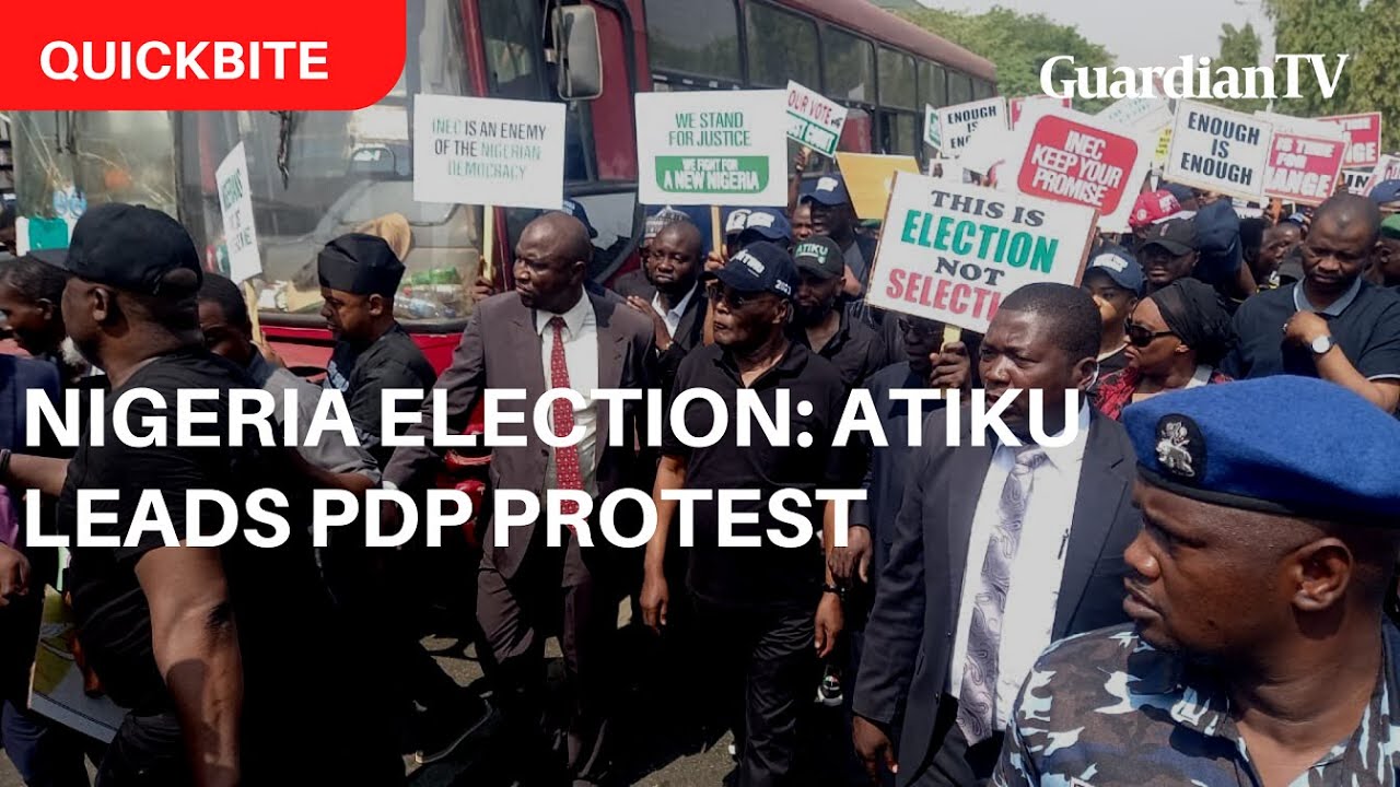 2023 election: Atiku leads opposition PDP protest in Abuja