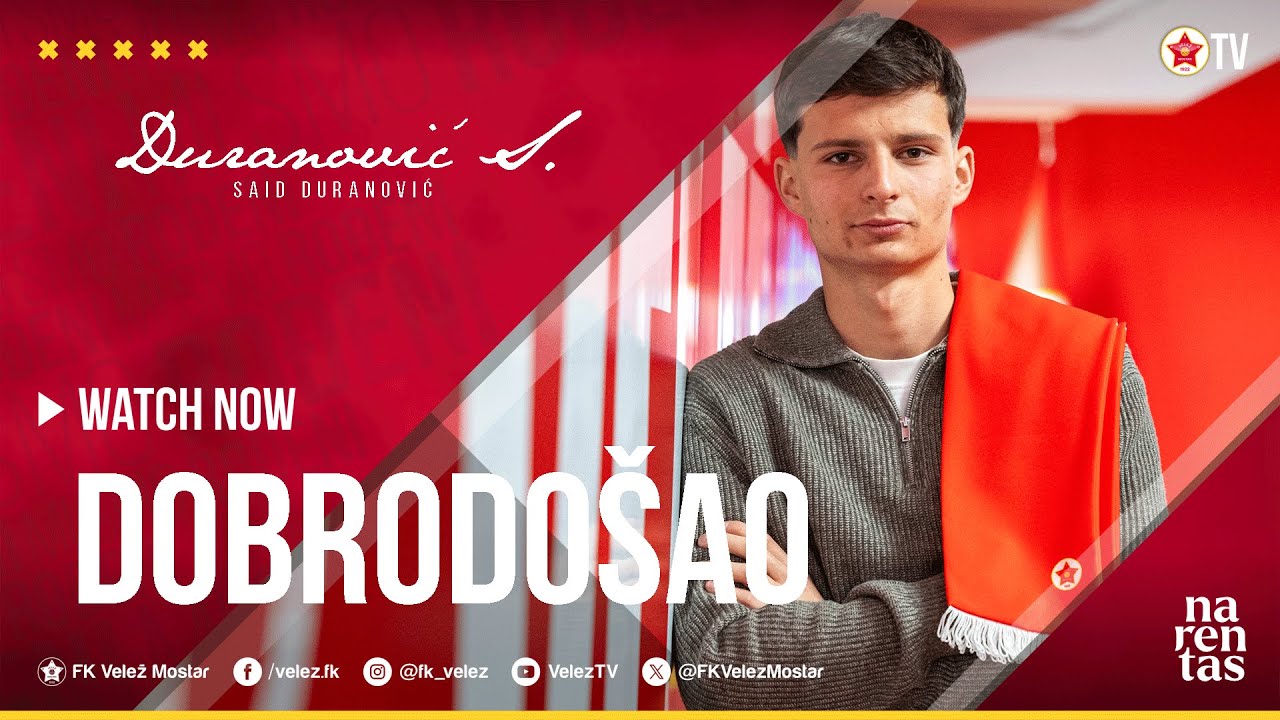 DOBRODOŠAO  I  Said Duranović: Svjestan sam značaja Veleža
