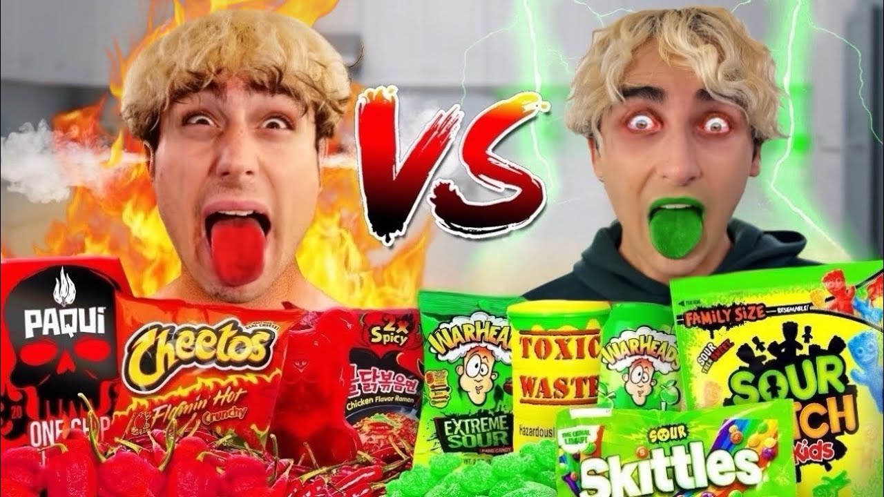 MANGIAMO SOLO CIBO PICCANTE VS ASPRO PER 24 ORE…😱 *challenge epica*