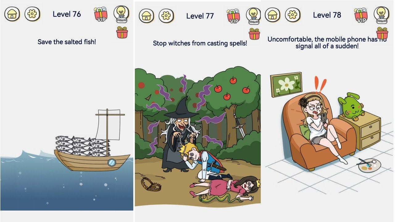 Brain Out 2 - Level 76, 77, 78 Gameplay Solution