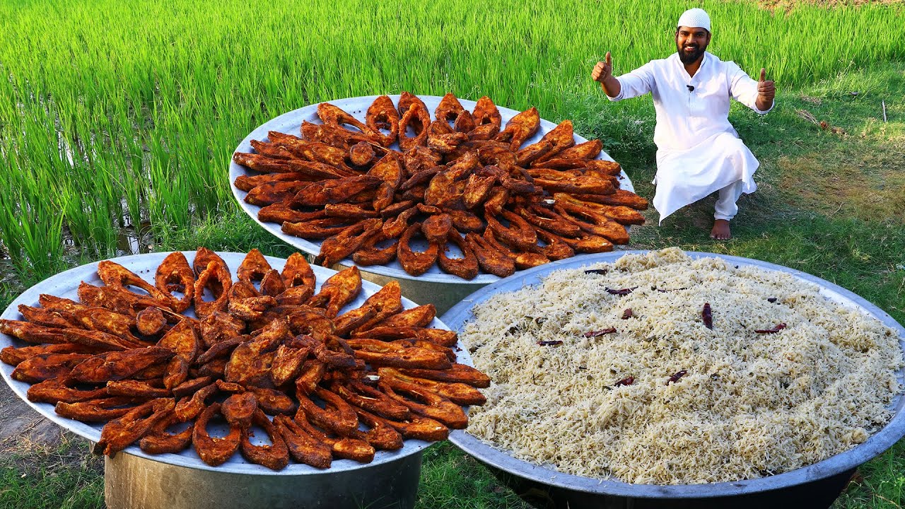 Big Fish fry & Jeera Rice Recipe || Delicious Rupchand Fish Fry For Kids || Nawabs kitchen