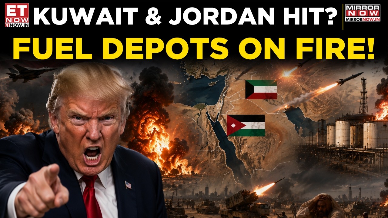 West Asia War Escalation:Iran Strikes Kuwait & Jordan After Massive US Bombings | Fuel Depots Ablaze