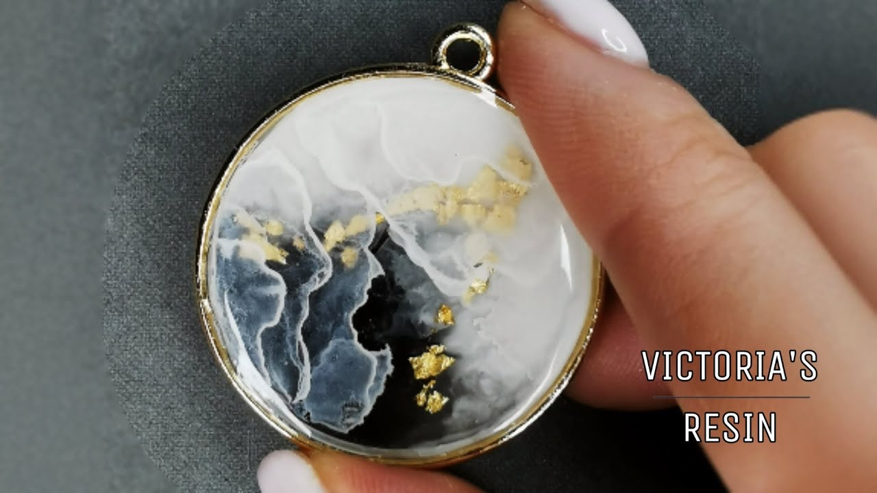 DIY UV Resin Black & White Crystal stone jewelry set