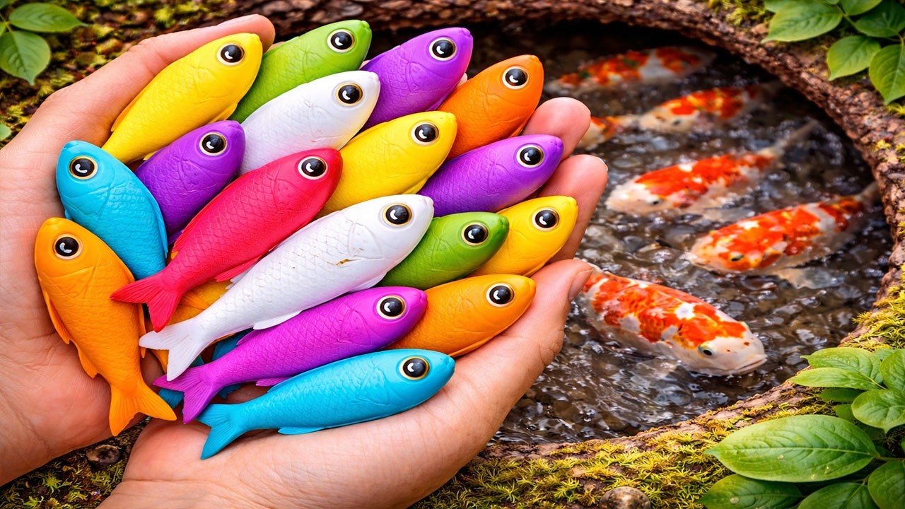 Catching Beautiful Aquarium Fish in a Tiny Pond | Baby Turtles, Koi, Eel & Cute Nemo Fish 🐠🐢