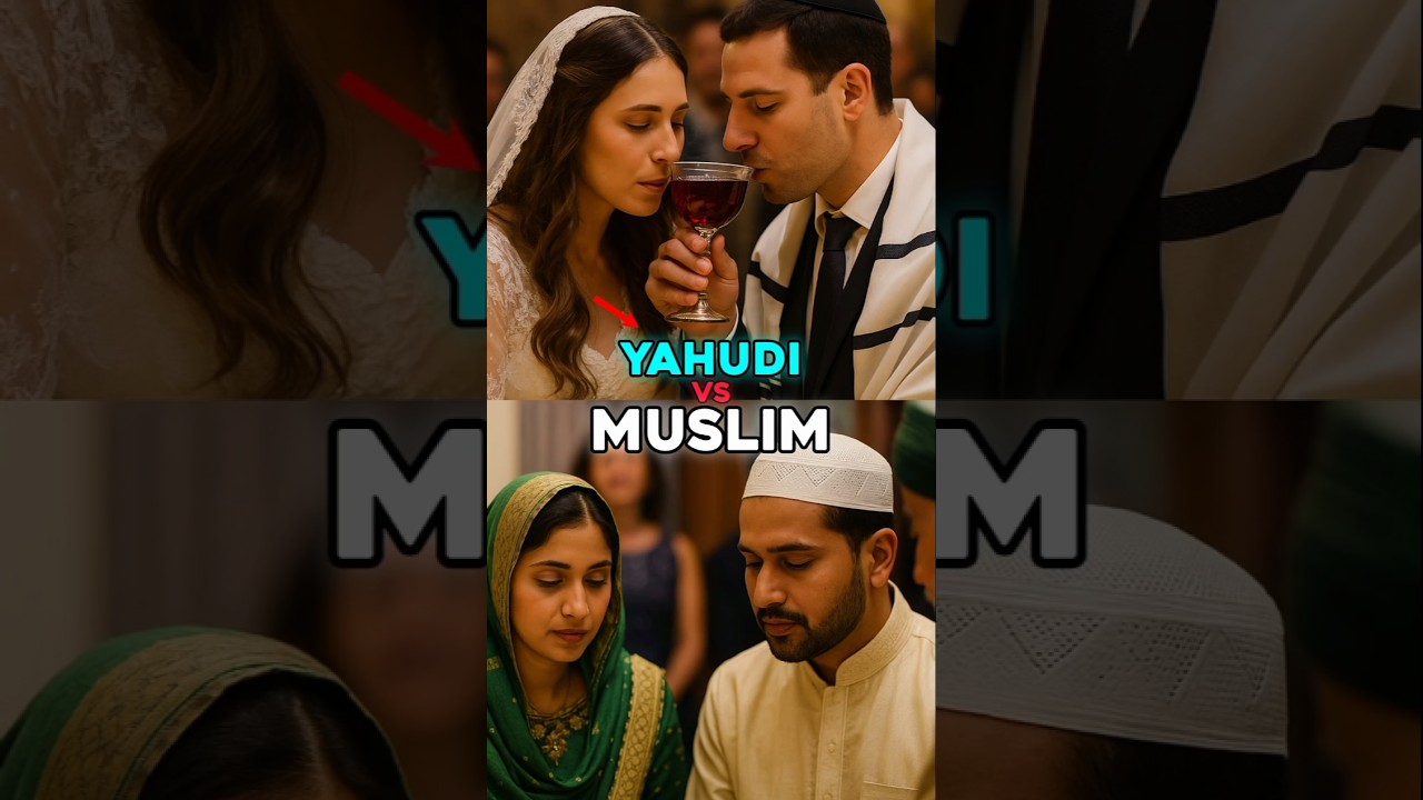 yahudi vs muslim shaadi shocking difference 😳! #shorts #islamicshorts #nikah #yahudi #muslim