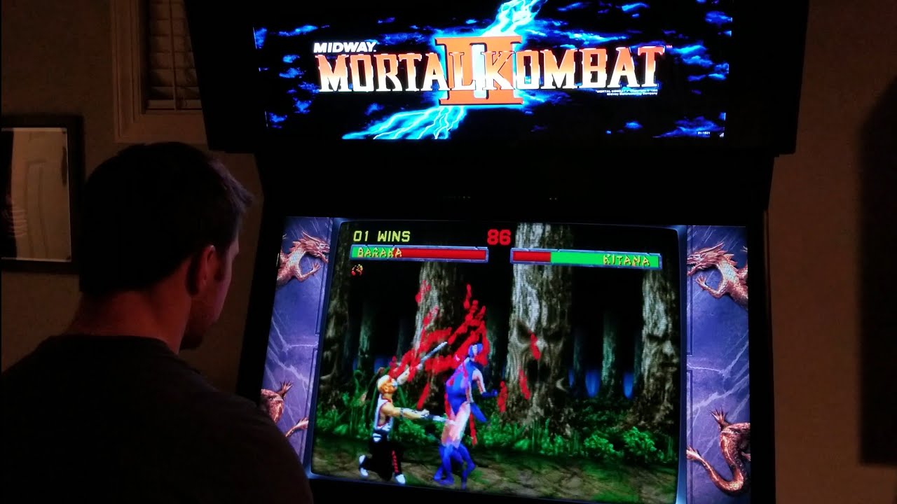 Mortal Kombat II Arcade Cabinet MAME Gameplay w/ Hypermarquee