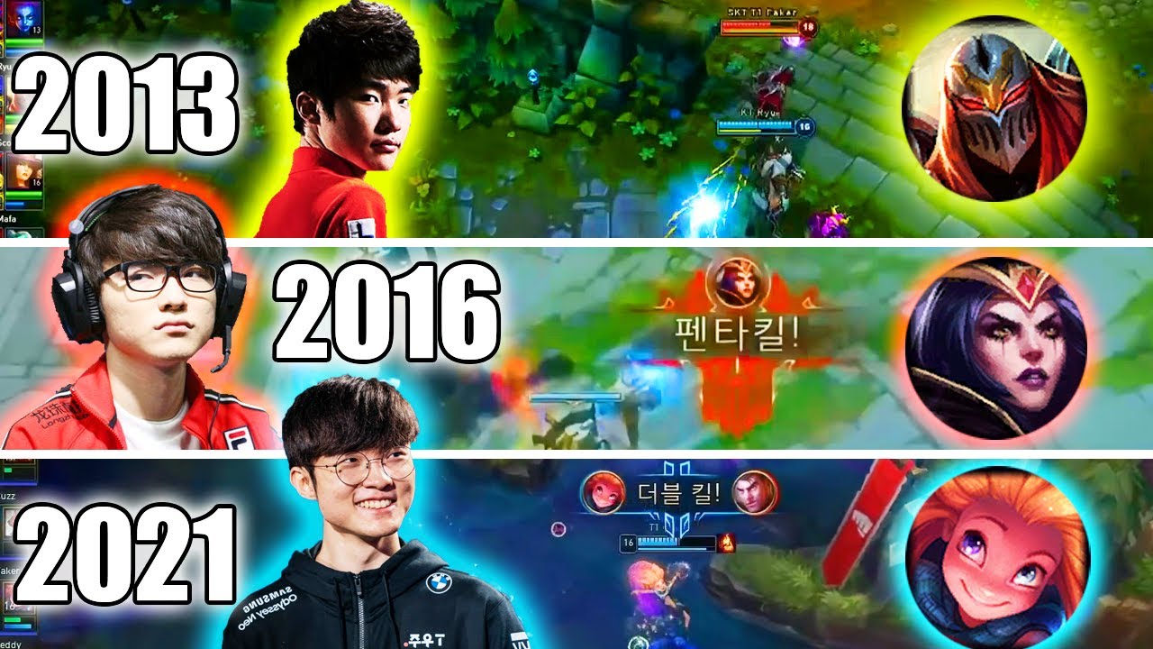 LA MEJOR JUGADA DE FAKER DE CADA AÑO - League Of Legends