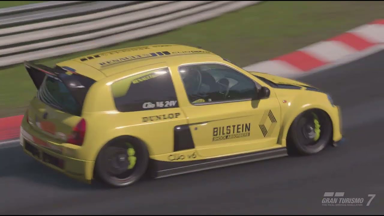 Renault Clio V6 24V Dunlop edition 357 hp racing on the rainy Nordschleife 🌧️