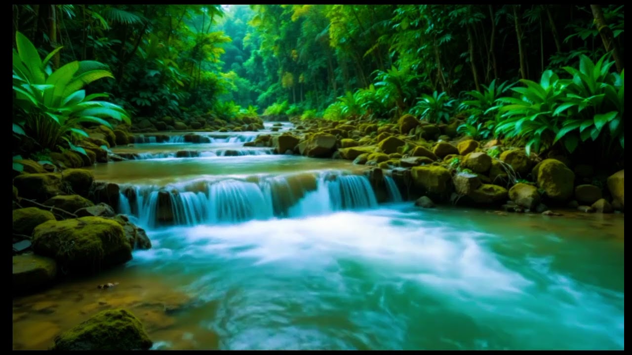 🌿 Peaceful Jungle Waterfall Sound 🌊 Deep Relaxation, Stress Relief & Nature Ambience