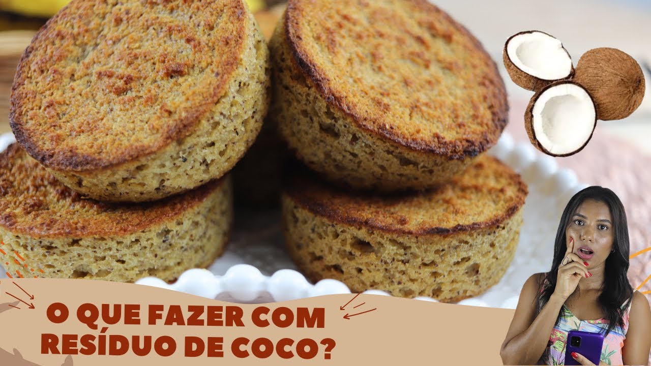 O que fazer com resíduo de coco? Receita de bolinhos de coco sem açúcar e sem lactose