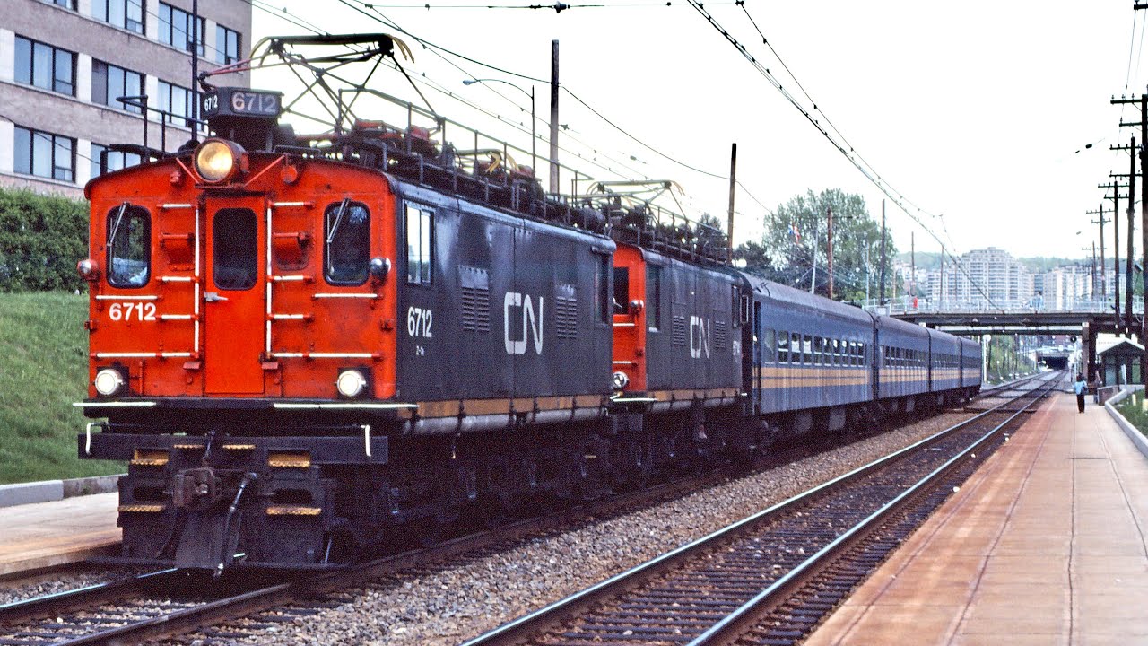 Montreal West Island 1995-1996 - CN Electric Commuter and classic CN, CP, VIA & AMT trains