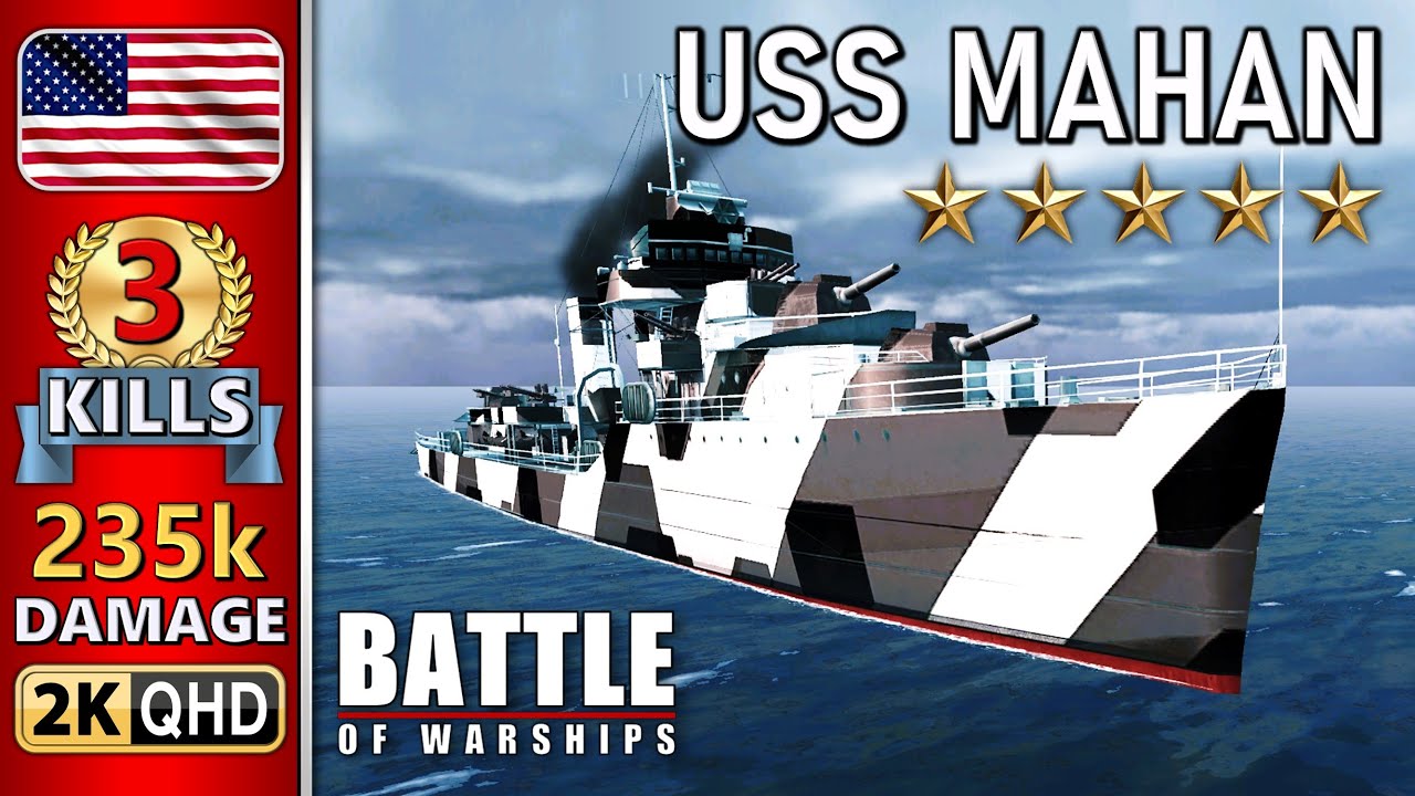 BATTLE OF WARSHIPS ⚓ MAHAN : 3 KILLS - 235k DAMAGE 💥