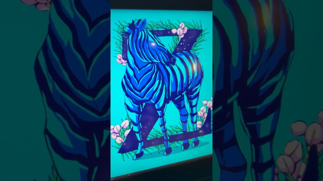 Zebra Artwork in Adobe Illustrator ✍️✨ #illustration #drawing #art