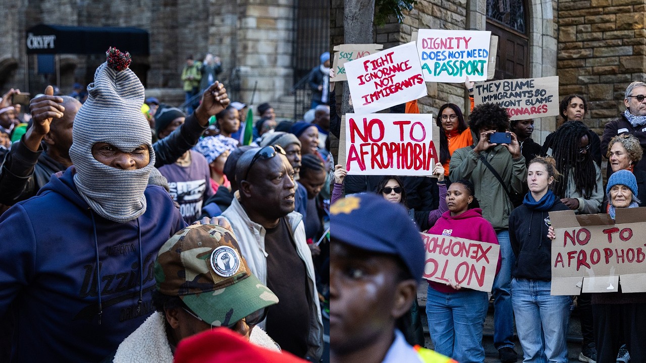 Anti-immigrant protests and counter-protests held in Cape Town, South Africa for 30 June deadline.