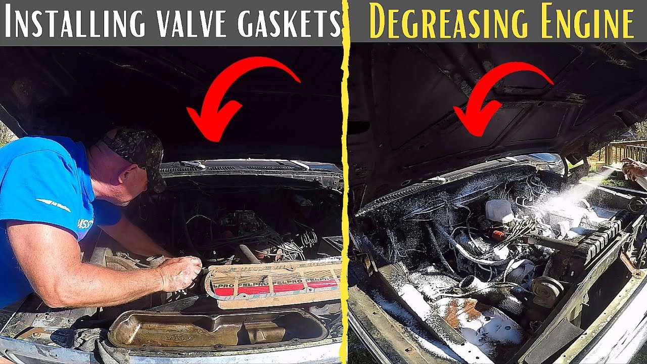 1978 Ford F100 Old Truck Restoration | How To Install Valve Pan Gaskets, Degrease The Engine