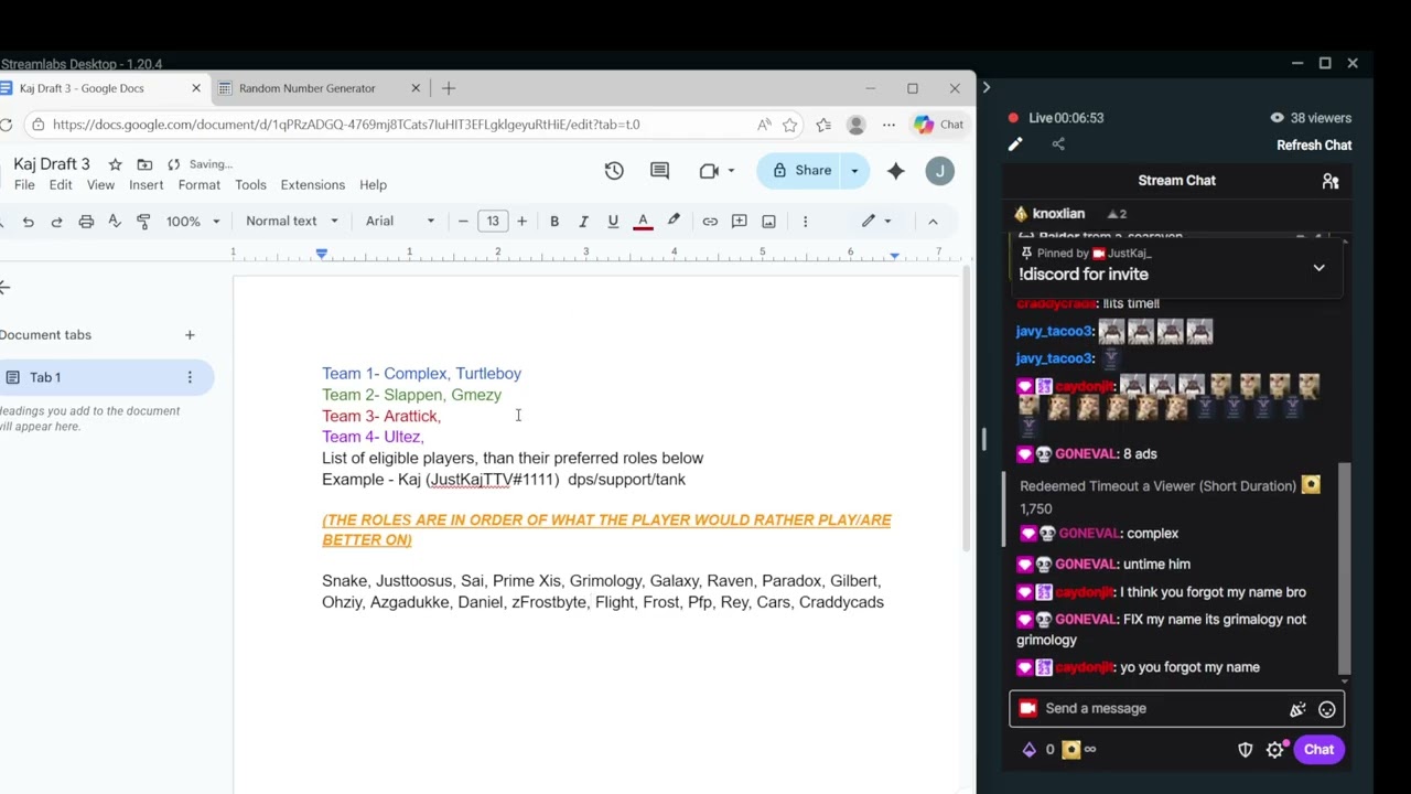 Picking teams for the Kaj Draft Tournament 3 (uncut)