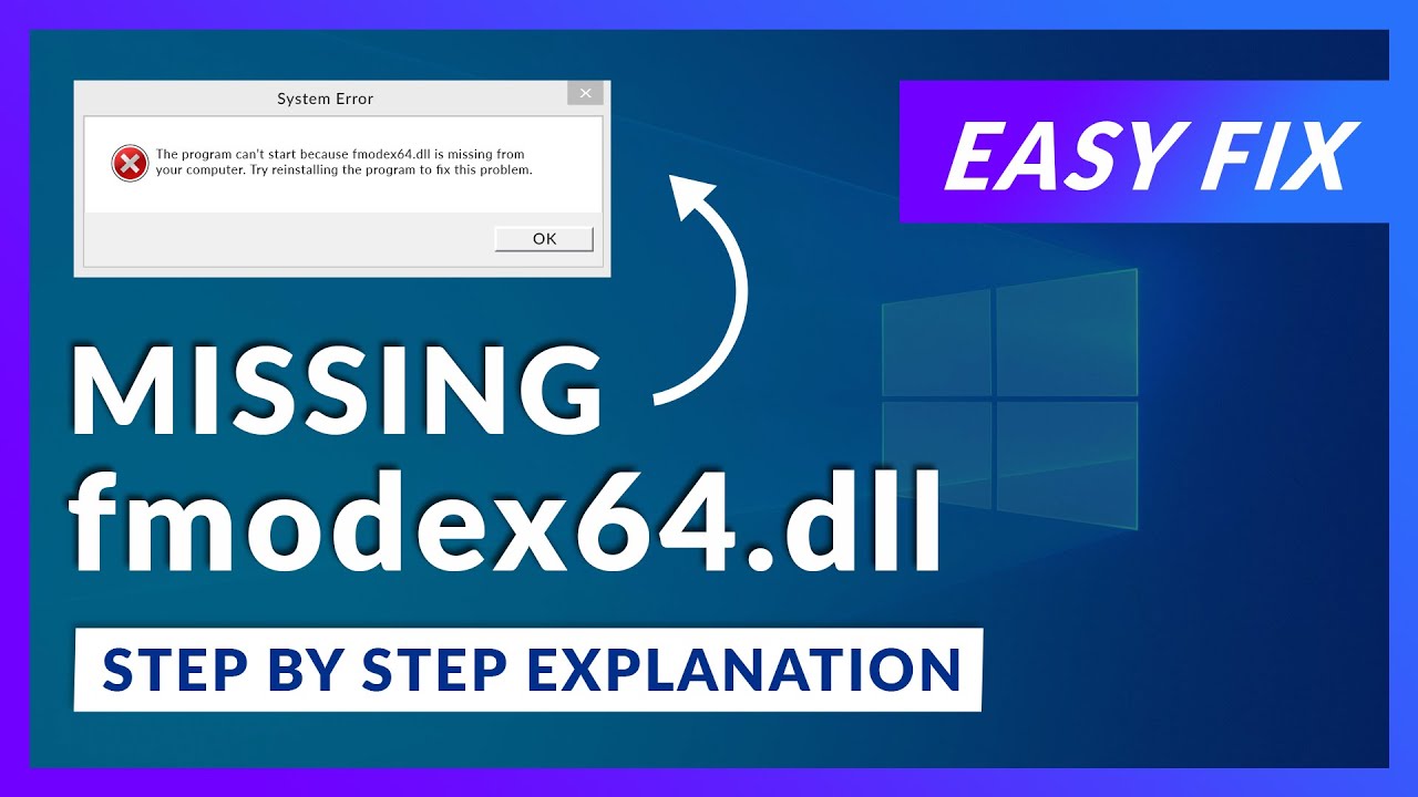 fmodex64.dll Missing Error | How to Fix | 2 Fixes | 2021