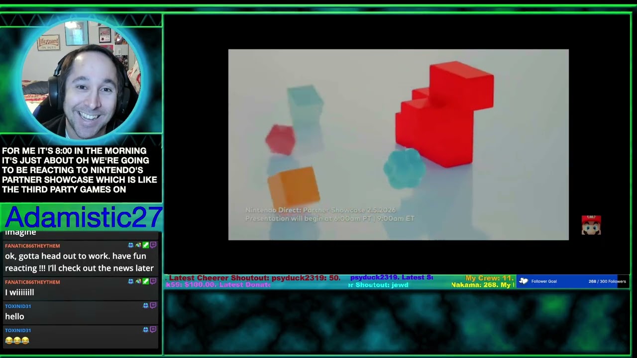 Reacting to today's Nintendo Direct Partner Showcase 2/5/26, Adamistic style~