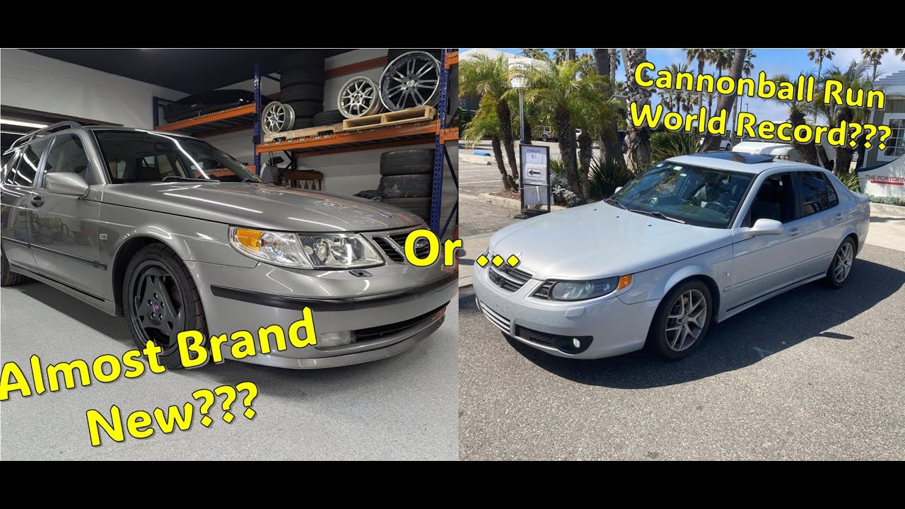 How does a near mint Saab 9-5 Aero compare to the Cannonball Run World Record Saab 9-5?