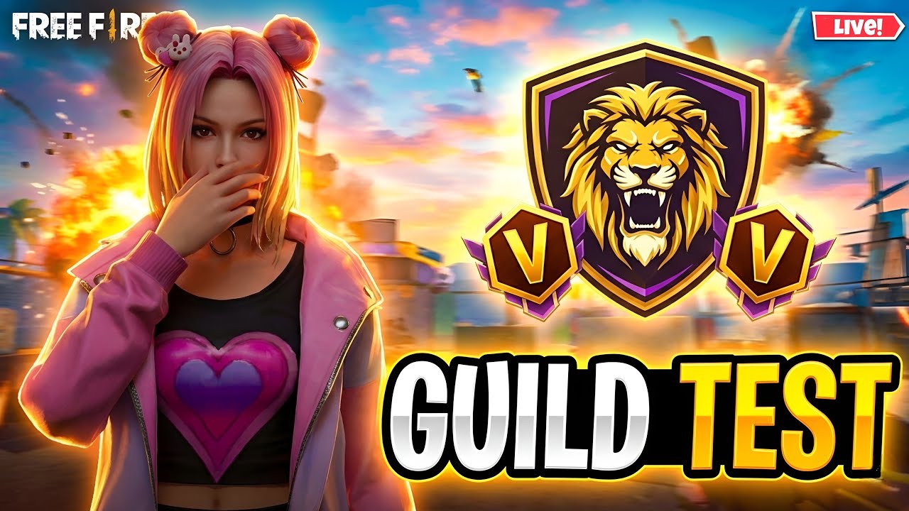 FREE FIRE GUILD TEST LIVE 🔴 | Headshot Challenge 😈🔥#FreeFireLive #GuildTest #FFHeadshot #LiveStream