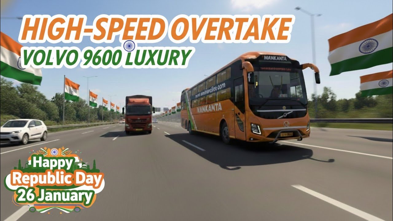 High-Speed Overtake! 🔥 | Volvo 9600 Luxury Bus | The Hardik Gaming