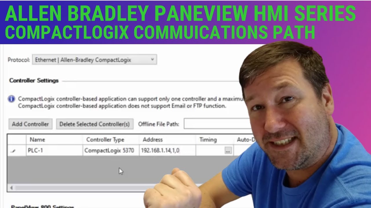 Allen Bradley Panelview 800 HMI to Compactlogix PLC Communications