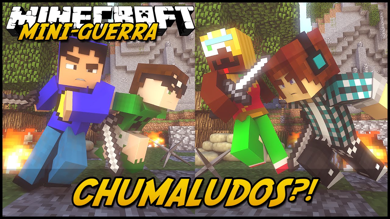 Minecraft: MINI-GUERRA - BATALHA DO CHUMALUDOS?!