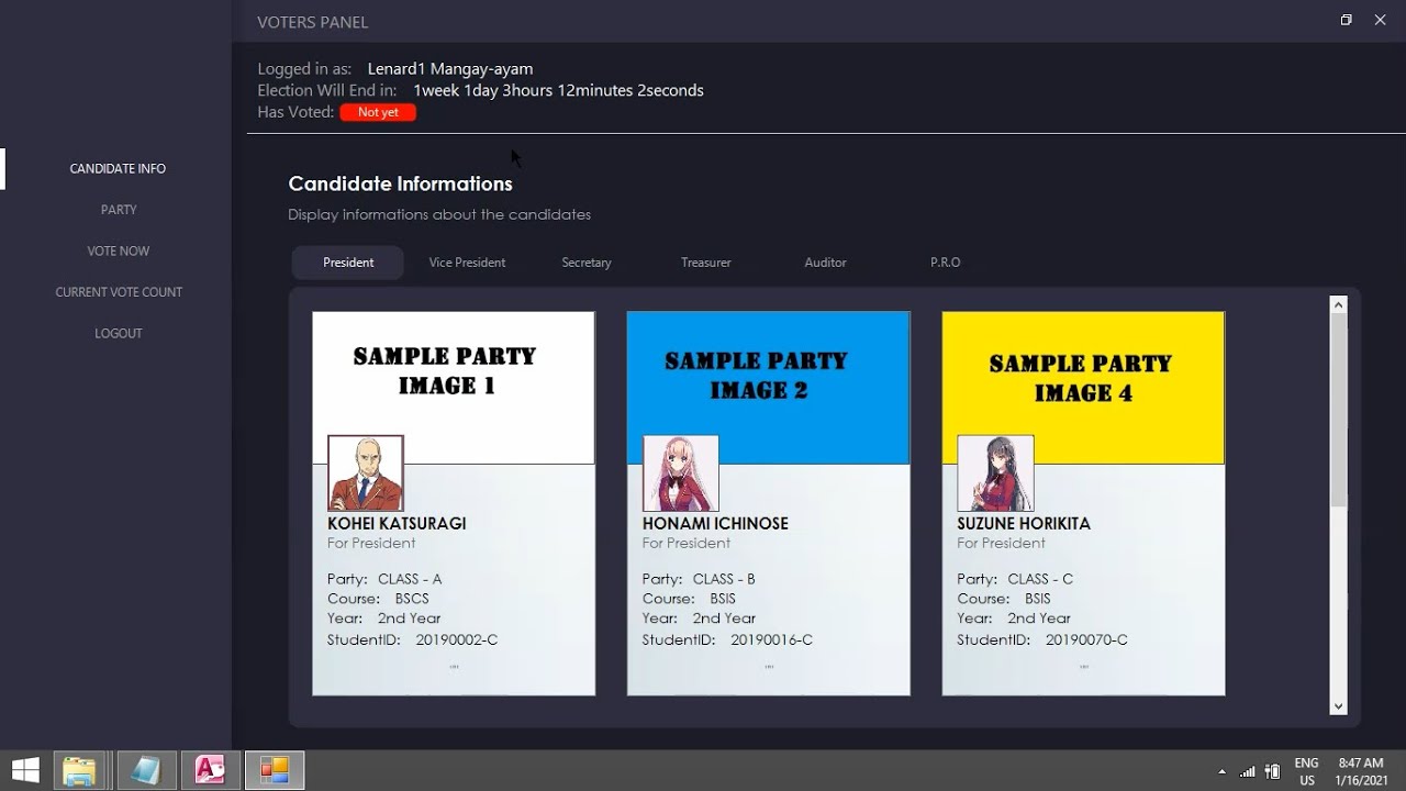 Voting System Using WinForms VB.Net with full source code