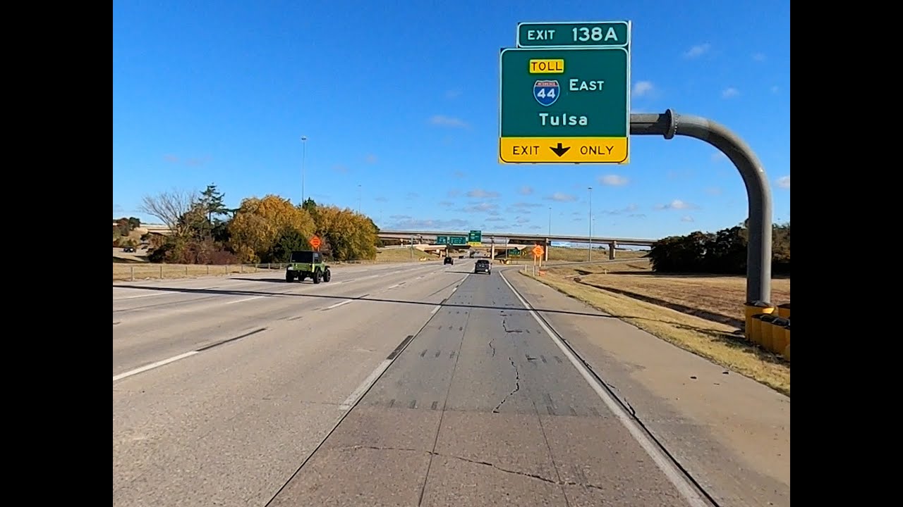 I-44 East Turner Turnpike drive from Oklahoma City to Tulsa
