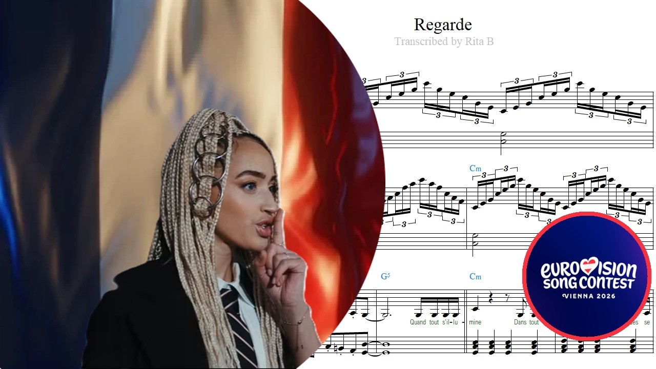 Monroe — Regarde! Piano Sheet Music — Eurovision 2026