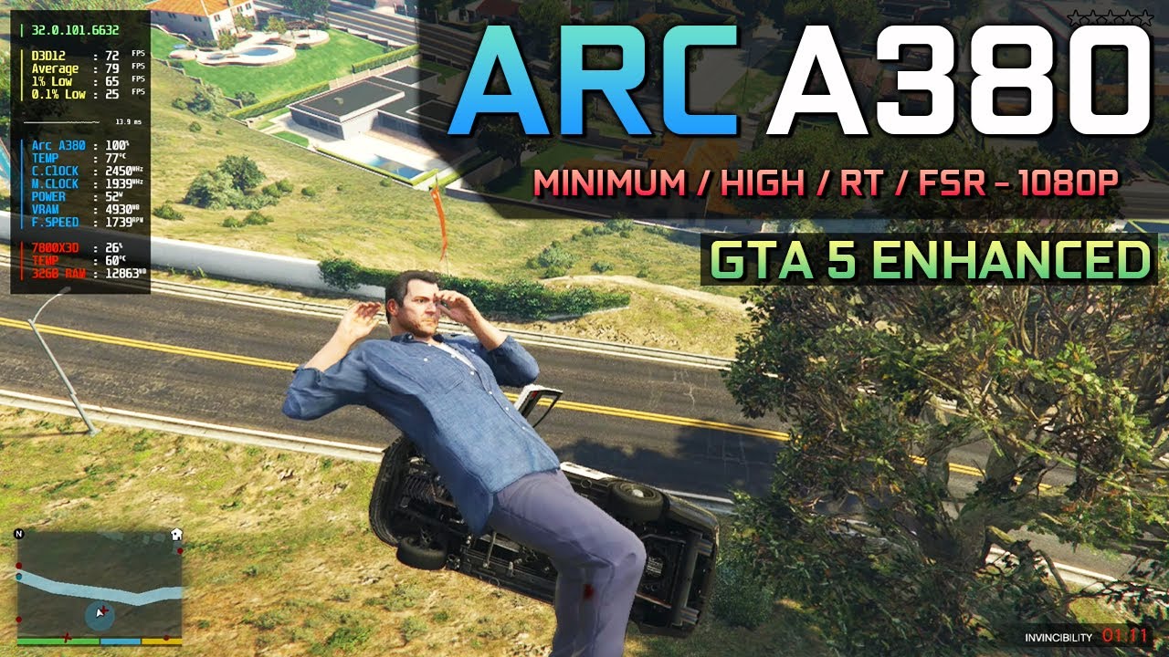 GTA 5 Enhanced - Arc A380 | Ray Tracing Playable? - 1080P