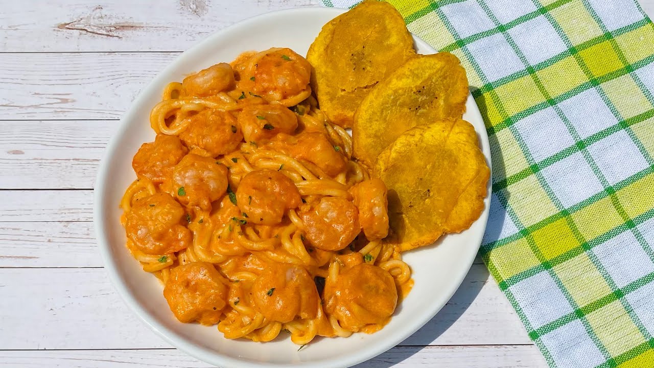 Espagueti con camarones 🍤