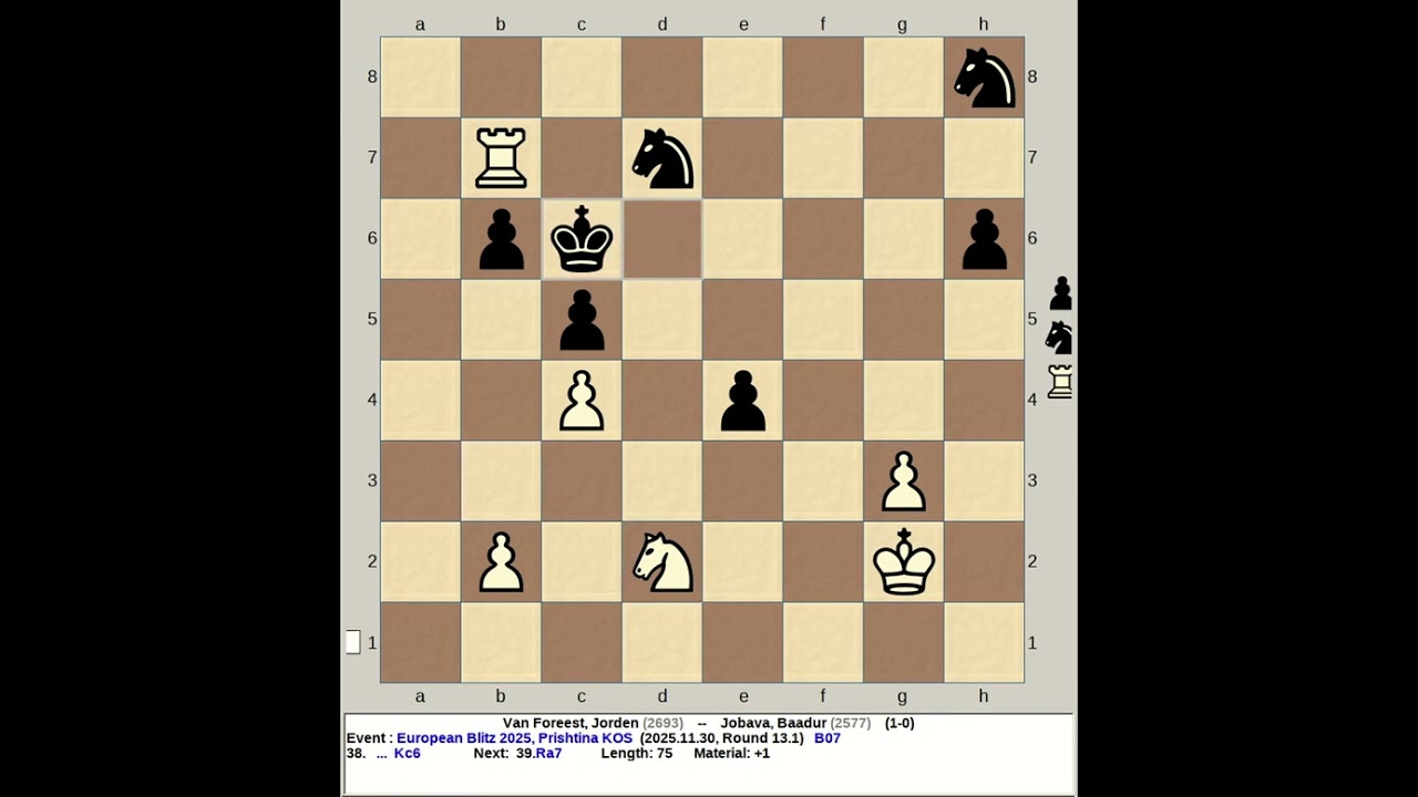 Van Foreest, Jorden vs Jobava, Baadur | European Blitz Chess 2025, Prishtina KOS