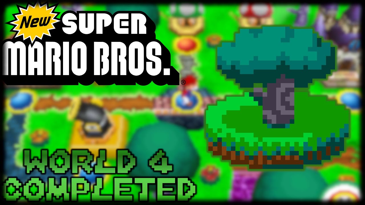 New Super Mario Bros (DS) World 4 Completed 100% (All Star Coin+ Secret Exits) + Voice