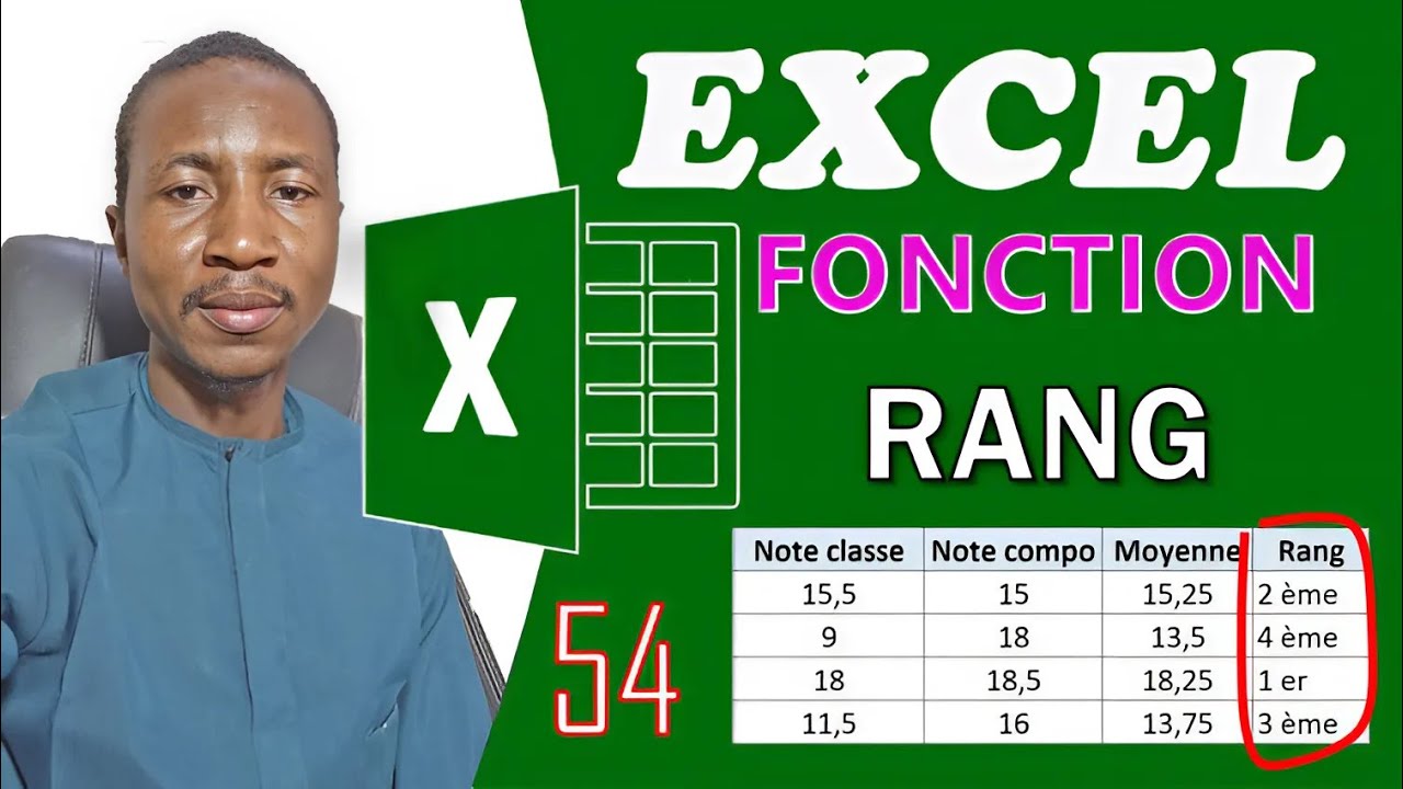 EXCEL PARTIE 54 : Fonction RANG, La Technique SECRÈTE pour Afficher 1er, 2ème...(TUTO PRATIQUE)