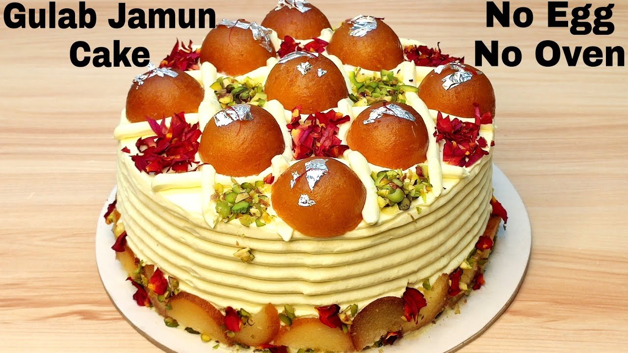 Gulab Jamun Cake Without Egg, Oven, Oil | 1Kg Gits Gulab Jamun Cake In Cooker| गुलाब जामुन केक बनाए