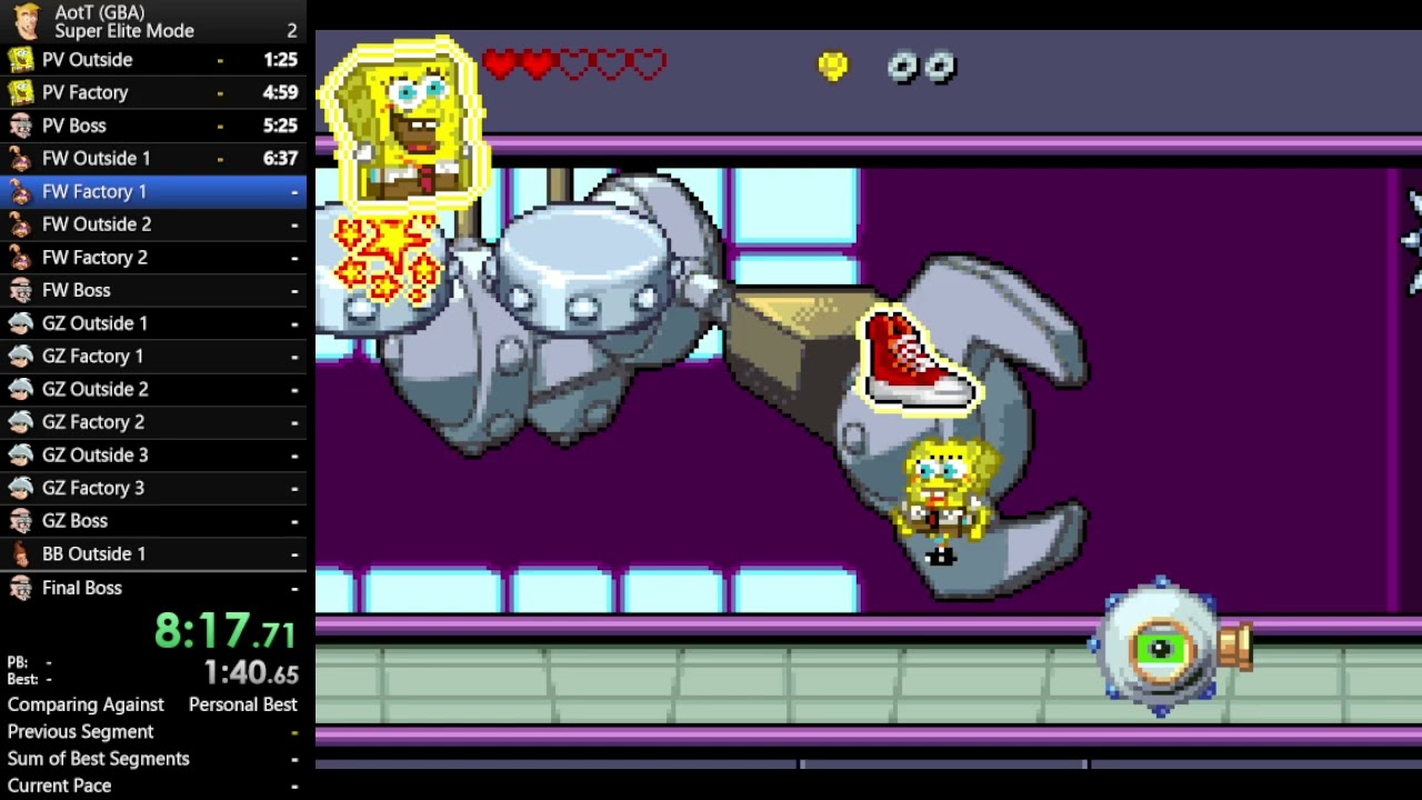 Nicktoons: Attack of the Toybots (GBA) - 57:30 Super Elite Mode Speedrun