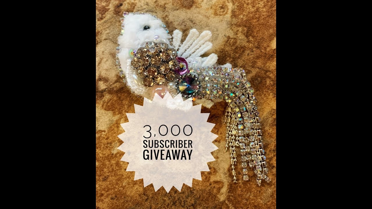Learn to make this beautiful Bird Brooch plus 3,000 Subscriber Giveaway Part I